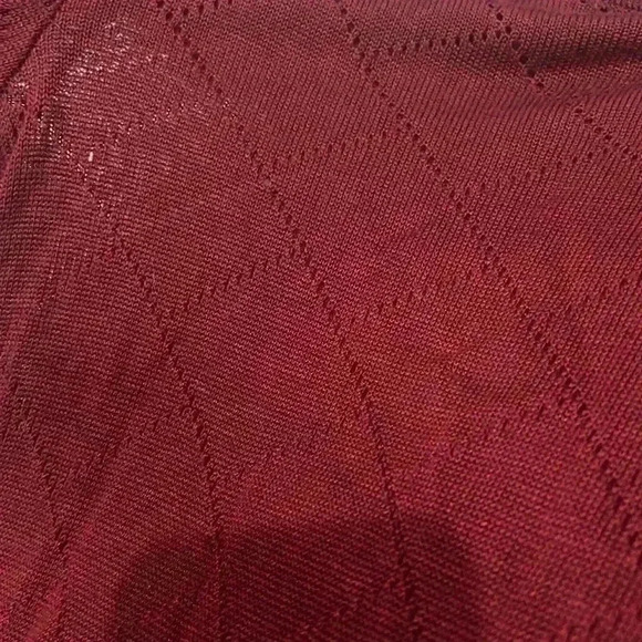 FREE PEOPLE BURGUNDY LONG SLEEVE RIBBED SWEATER BODY SUIT - Picture 6 of 6